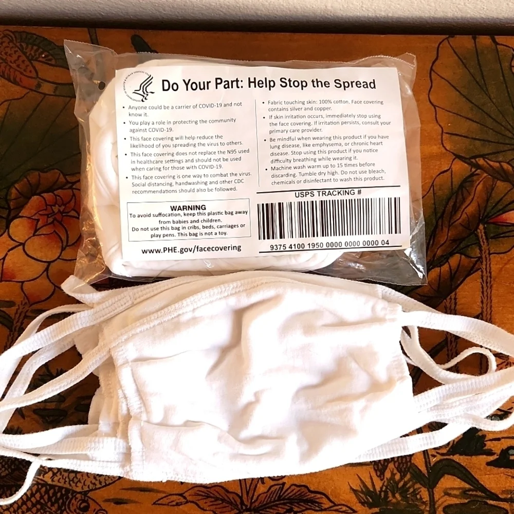 9 White Cotton Reusable Face Masks